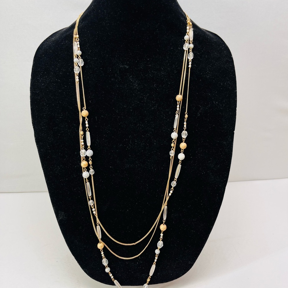 Charming Charlie Gold and Silver Beaded‎ Necklace